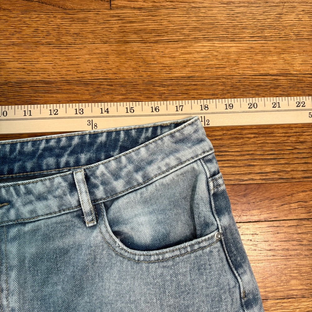 Acid‎ Wash Ripped Distressed Wide Leg Jeans Relaxed Fit Denim Fashion Pants XXL - Picture 5 of 11